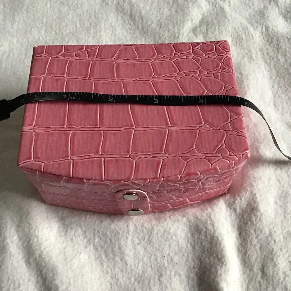 Croc Embossed Vegan Leather Jewelry Box